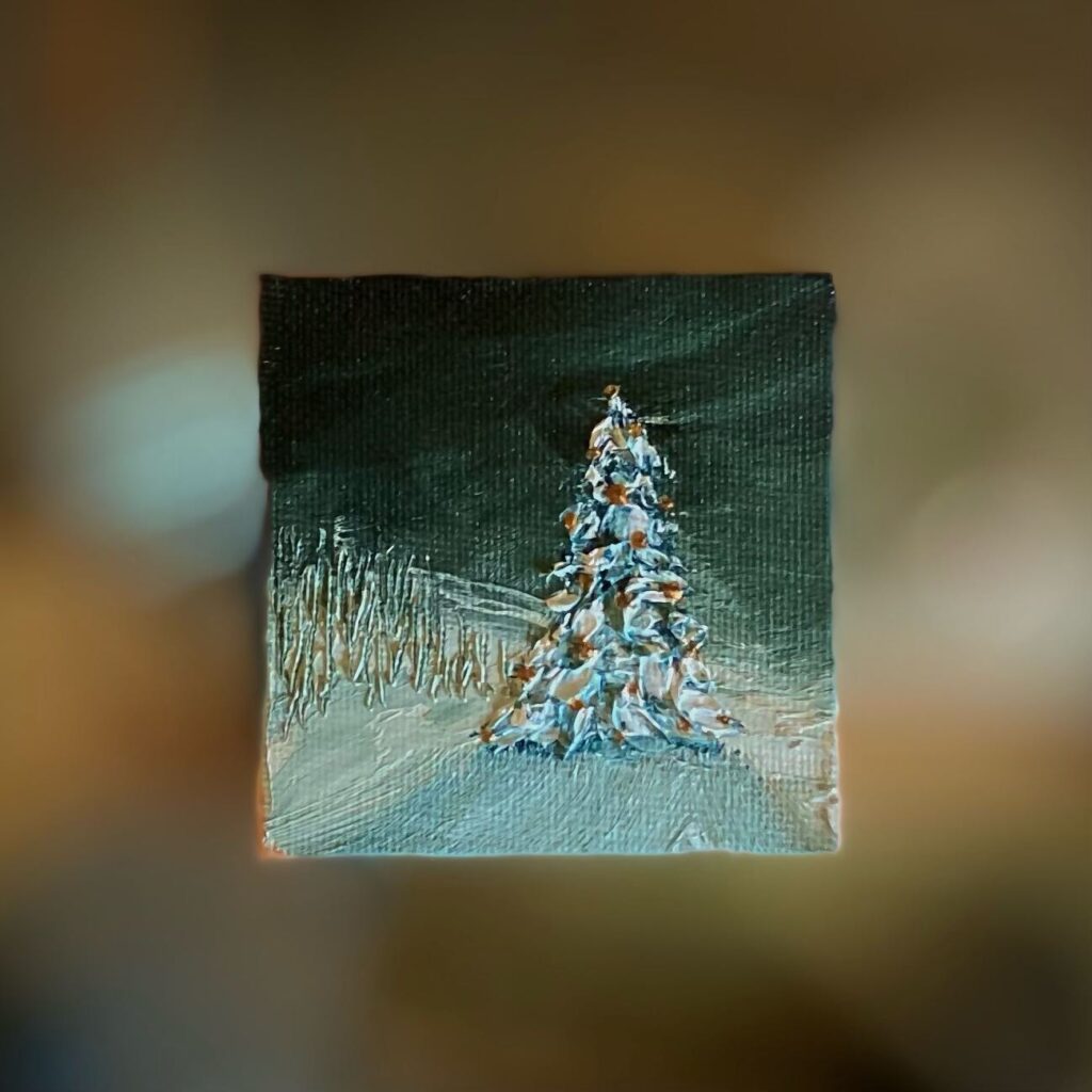 Mini Tree Oil Painting by Chris Reecer